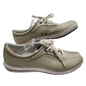 Keds size 9 WH14169M Leather Woman’s Oxford Sneakers Beige Lace Up Vintage